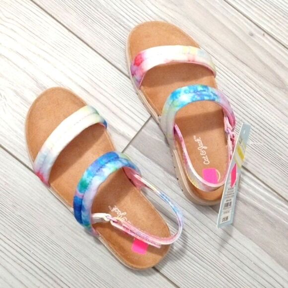 (54-3310) 🔥3/$20🔥 Cat & Jack Chaya Multicolor Sandals Sz 6 - Picture 7 of 9